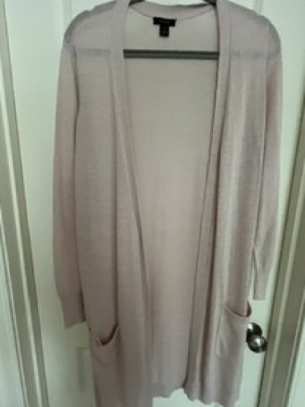 Halogen Nordstrom Open Front Long Duster Cardigan Pink Petite Large